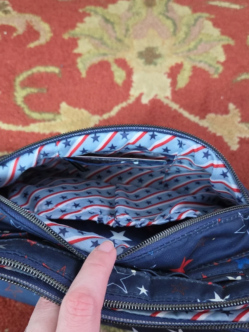 Lug Stretch LE Crossbody - Patriotic Stars Red White Blue RFID Bag - Picture 5 of 8
